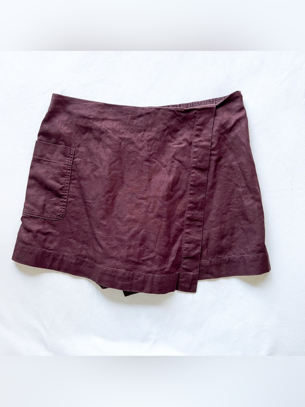 Uniqlo Linen Wrap Skort in Brown - XL